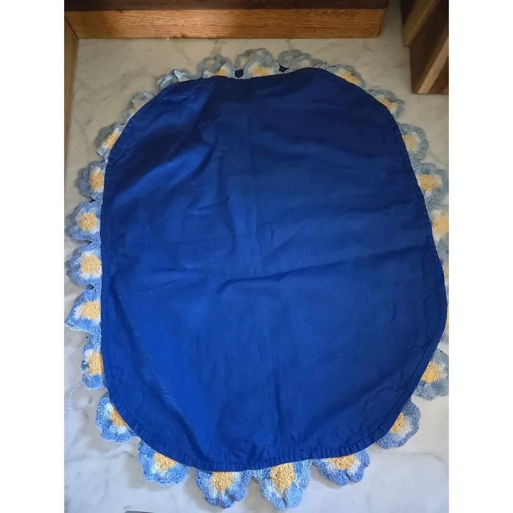Vintage Crochet Flower 4 Placemats &4 others - Variegated Handmade Blue